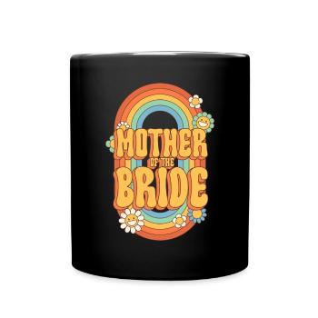 Groovy Bridal Wedding Party Bridal Flower Flowers - Full Colour Mug - black - Front
