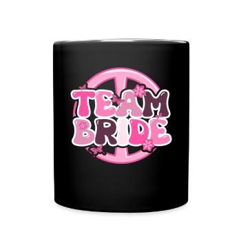 Groovy Bridal Wedding Party Bridal Flower Flowers - Full Colour Mug - black - Front