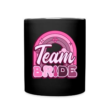 Groovy Bridal Wedding Party Bridal Flower Flowers - Full Colour Mug - black - Front