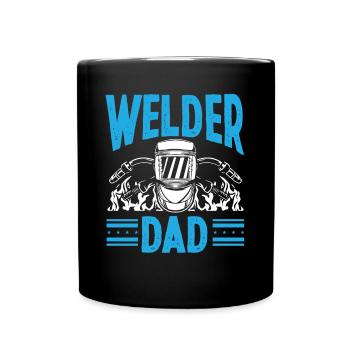 Schweißer papa - Tasse einfarbig - Schwarz - Vorne
