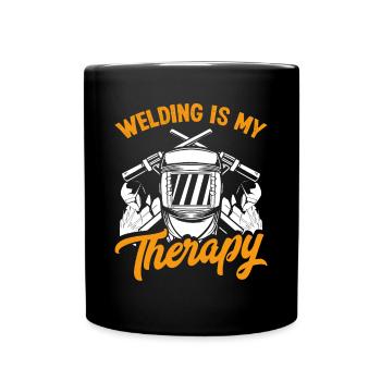 Schweißen Ist Meine Therapie - Tasse einfarbig - Schwarz - Vorne