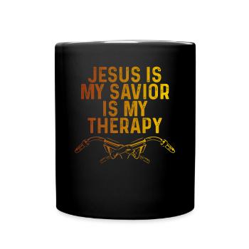 Jésus est mon Sauveur est ma thérapie - Mug uni - noir - Devant