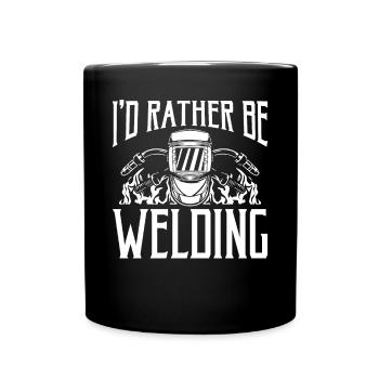 Ich Würde Lieber Helm Schweißen - Tasse einfarbig - Schwarz - Vorne