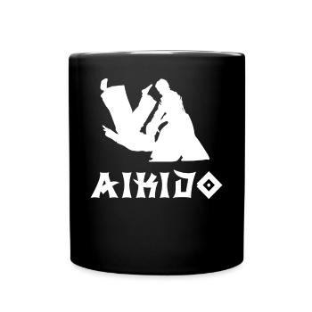 Aikido - Tasse einfarbig - Schwarz - Vorne