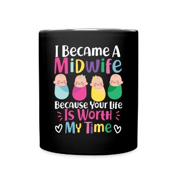 Infirmière sage-femme accoucheuse I - Mug uni - noir - Devant
