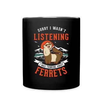 Frettchen Liebhaber Ferret Geschenk - Tasse einfarbig - Schwarz - Vorne