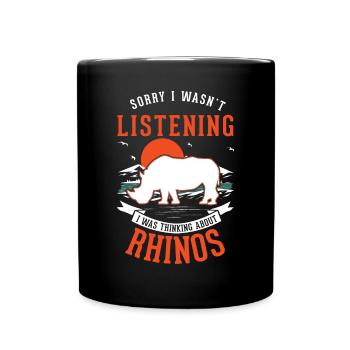 Rhino Gift Rhino Rhinoceros - Full Colour Mug - black - Front