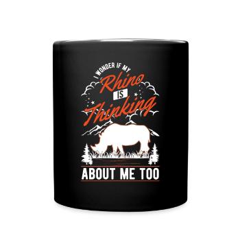 Rhino Gift Rhino Rhinoceros - Full Colour Mug - black - Front