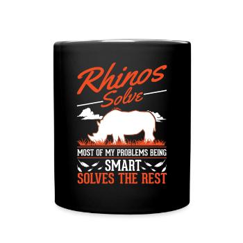 Rhino Gift Rhino Rhinoceros - Full Colour Mug - black - Front