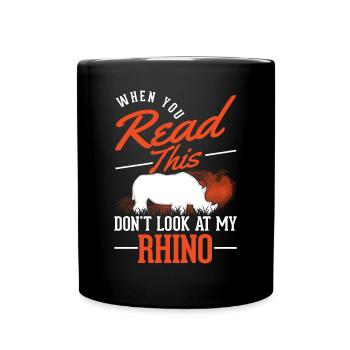 Rhino Gift Rhino Rhinoceros - Full Colour Mug - black - Front