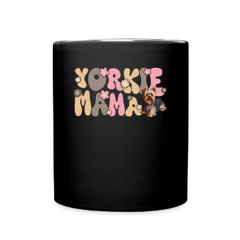 Yorkshire Terrier Groovy Yorkie Mama - Tasse einfarbig - Schwarz - Vorne