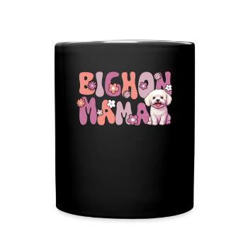 Bichon frisé Groovy Bichon Mama - Mug uni - noir - Devant