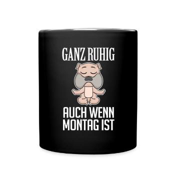 Montag - Tasse einfarbig - Schwarz - Vorne