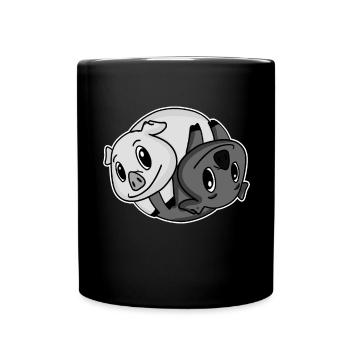 Yin Yang Schweine - Tasse einfarbig - Schwarz - Vorne