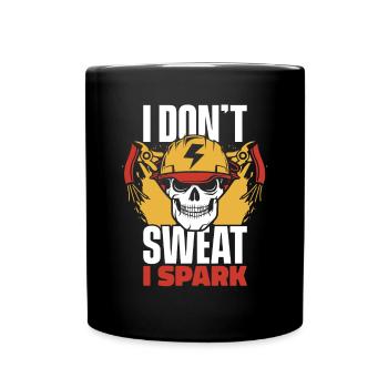 I Don't Sweat I Spark Electrician - Full Colour Mug - black - Front