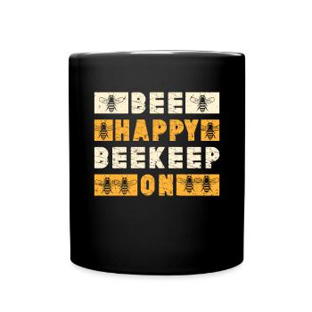 Honey Bee Webeke Hive Beekeeper Honeycomb - Full Colour Mug - black - Front