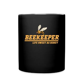 Abeille miel Webeke ruche apiculteur nid d’abeille - Mug uni - noir - Devant