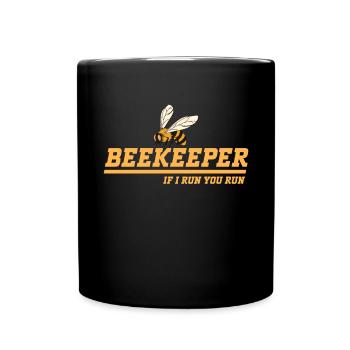 Honigbienenwebeke Hive Imkere Wabe - Tasse einfarbig - Schwarz - Vorne