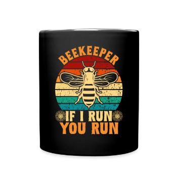 Abeille miel Webeke ruche apiculteur nid d’abeille - Mug uni - noir - Devant