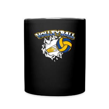 Volleyball freak Volleyball player Volleyball player - Full Colour Mug - black - Front