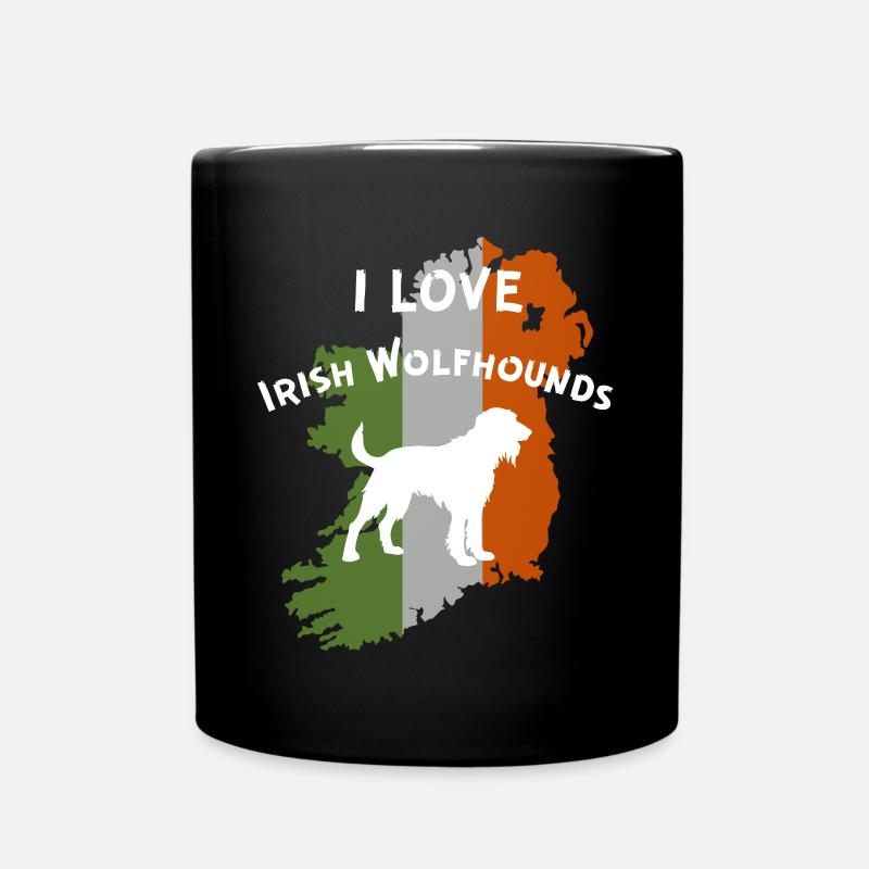 Aperçu du lévrier irlandais avec motivation du drapeau - Mug uni - noir
