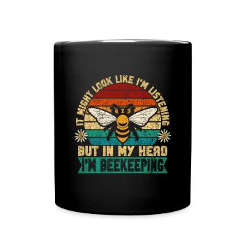 Honigbienenwebeke Hive Imkere Wabe - Tasse einfarbig - Schwarz - Vorne
