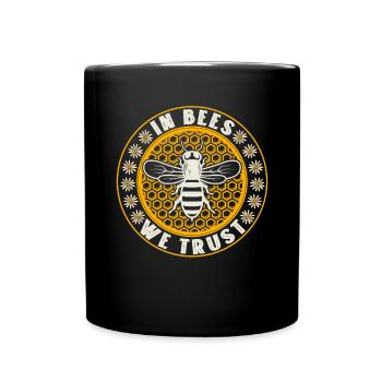 Abeille miel Webeke ruche apiculteur nid d’abeille - Mug uni - noir - Devant