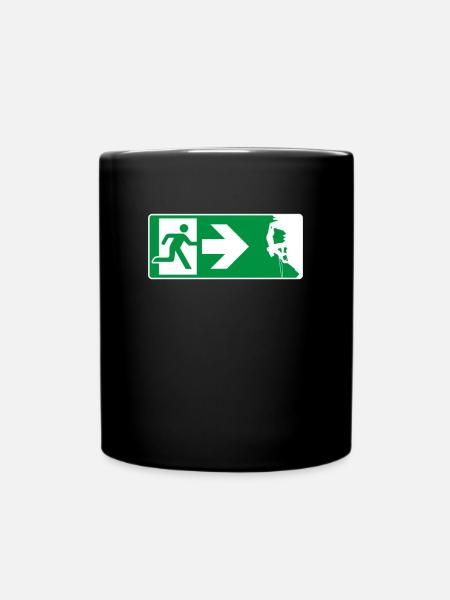 Notausgang Klettern Kletterer - Tasse einfarbig - Schwarz