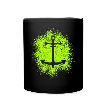 Anker – Symbol für Freiheit und Meer - Tasse einfarbig - Schwarz - Vorne