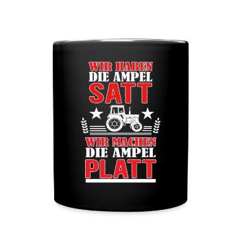 Landwirte Protest und Bauern Demo gegen die Ampel - Tasse einfarbig - Schwarz - Vorne