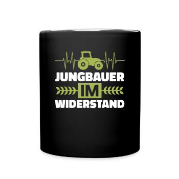 Jungbauer im Widerstand Bauer Demo Landwirt - Tasse einfarbig - Schwarz - Vorne