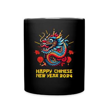 Majestätischer Drache 2024 - Mondneujahrsfeier - Tasse einfarbig - Schwarz - Vorne