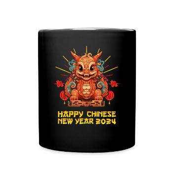 Majestätischer Drache 2024 - Mondneujahrsfeier - Tasse einfarbig - Schwarz - Vorne