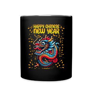 Majestätischer Drache 2024 - Mondneujahrsfeier - Tasse einfarbig - Schwarz - Vorne