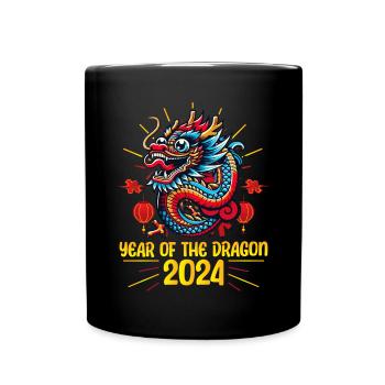 Majestätischer Drache 2024 - Mondneujahrsfeier - Tasse einfarbig - Schwarz - Vorne