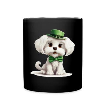 Chien maltais Fête de la Saint-Patrick Fête de la Saint-Patrick - Mug uni - noir - Devant