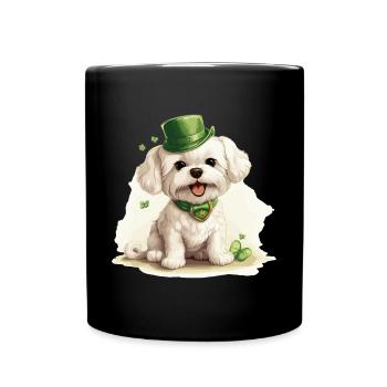 Chien maltais Fête de la Saint-Patrick Fête de la Saint-Patrick - Mug uni - noir - Devant