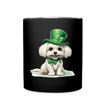 Chien maltais Fête de la Saint-Patrick Fête de la Saint-Patrick - Mug uni - noir - Devant