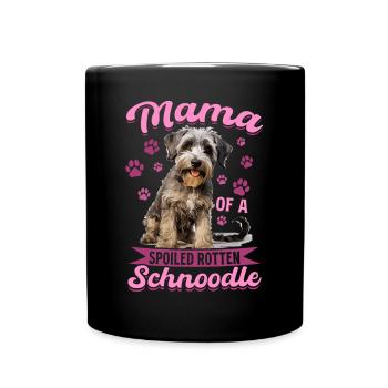 Snoodle Dog Breed Pet Mama of a Spoiled Rotten - Full Colour Mug - black - Front