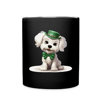 Chien maltais Fête de la Saint-Patrick Fête de la Saint-Patrick - Mug uni - noir - Devant