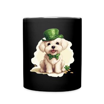 Chien maltais Fête de la Saint-Patrick Fête de la Saint-Patrick - Mug uni - noir - Devant