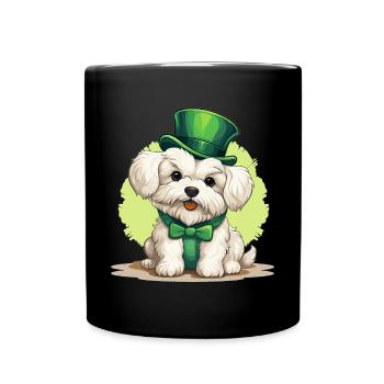 Chien maltais Fête de la Saint-Patrick Fête de la Saint-Patrick - Mug uni - noir - Devant
