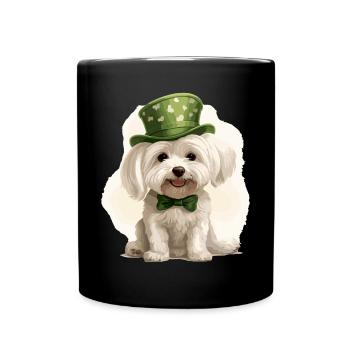 Chien maltais Fête de la Saint-Patrick Fête de la Saint-Patrick - Mug uni - noir - Devant