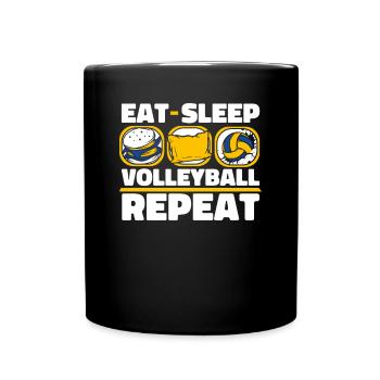 Eat Sleep Volleyball Repeat Volleyball Player - Full Colour Mug - black - Front