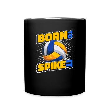 Born To Spike It Volleyball Freak Volleyball Player - Full Colour Mug - black - Front