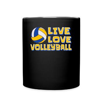 Live Love Volleyball Volleyball Player Volleyball - Full Colour Mug - black - Front