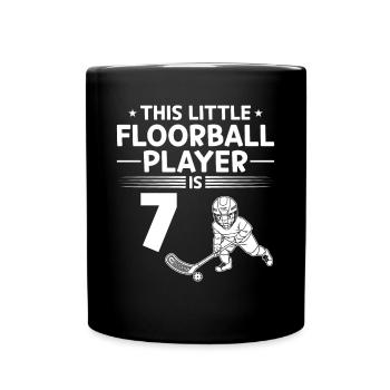 7th Birthday Floorball Player Kids Floorball Playe - Tasse einfarbig - Schwarz - Vorne