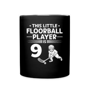 Ce petit joueur de floorball a 9 ans floorb - Mug uni - noir - Devant