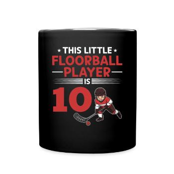 Kids Floorball Player 10th Birthday Floorball Play - Tasse einfarbig - Schwarz - Vorne