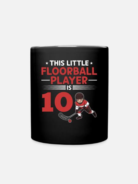Kids Floorball Player 10th Birthday Floorball Play - Tasse einfarbig - Schwarz